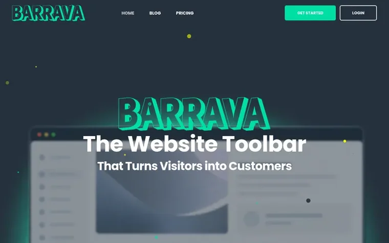 Screenshot of the Barrava homepage