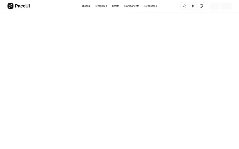 Screenshot of the PaceUI homepage