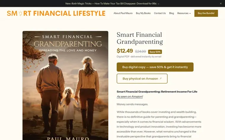Screenshot of the Smart Financial Lifestyle homepage