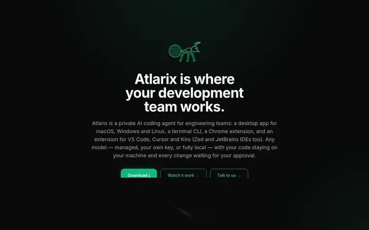 Screenshot of the Atlarix homepage