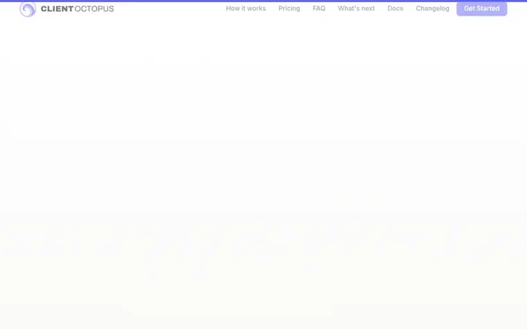 Screenshot of the Client Octopus homepage