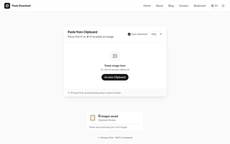 Screenshot of the PasteDownload homepage