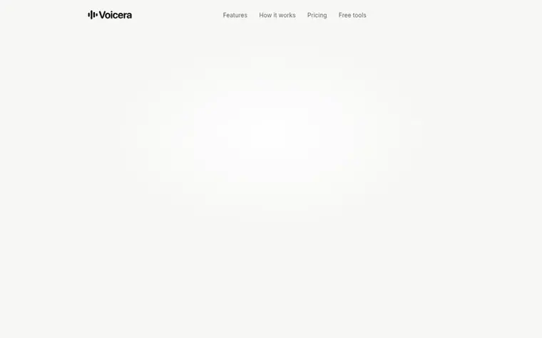 Screenshot of the Voicera homepage