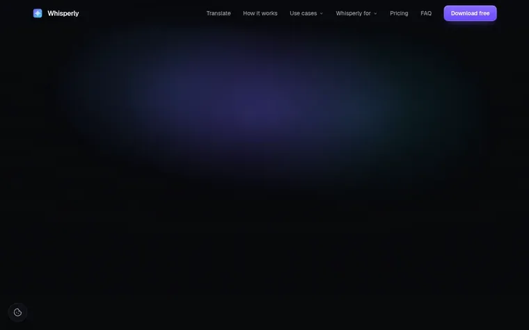Screenshot of the Whisperly homepage