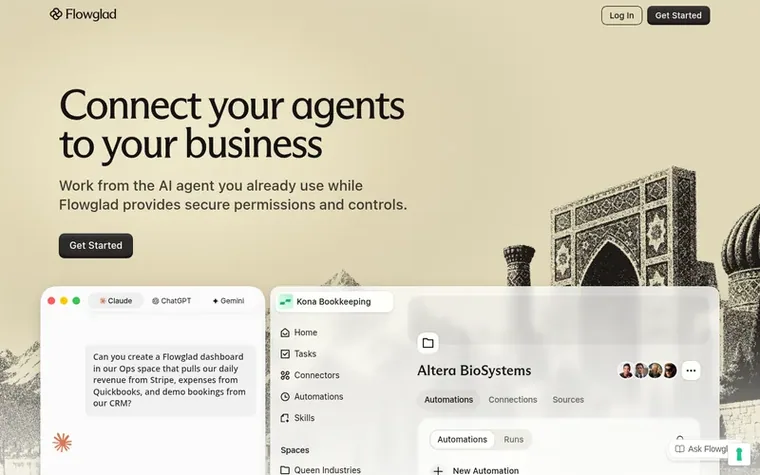 Screenshot of the Flowglad homepage