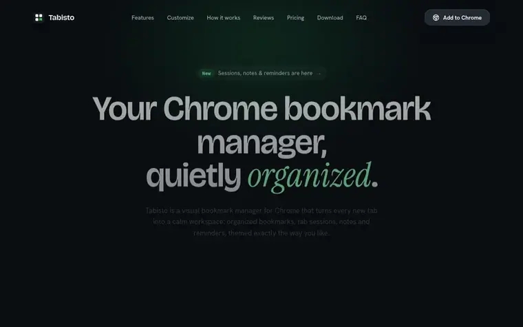 Screenshot of the Tabisto homepage