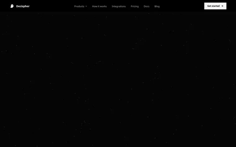Screenshot of the Decispher Memory homepage