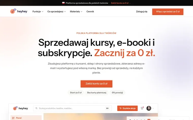 Screenshot of the heyhey homepage