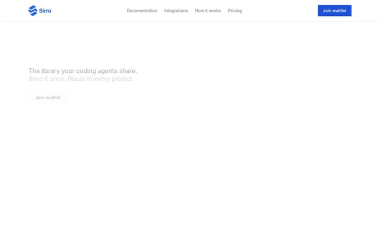 Screenshot of the Sirro homepage