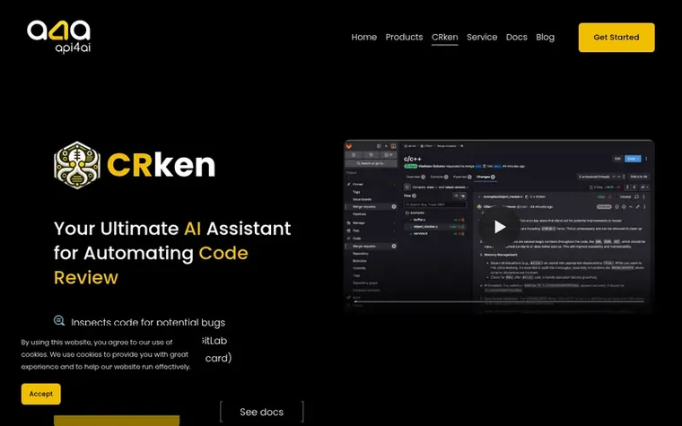 Screenshot of the CRken homepage