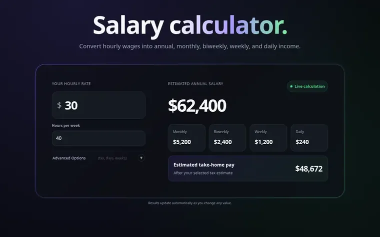 Screenshot of the SalaryHow homepage