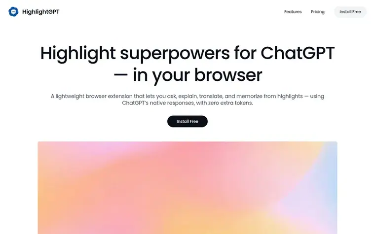 Screenshot of the HighlightGPT homepage