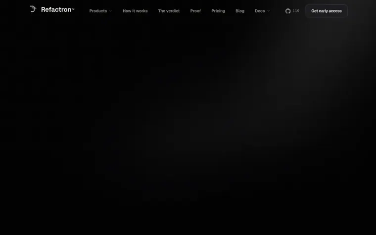 Screenshot of the Refactron™ homepage