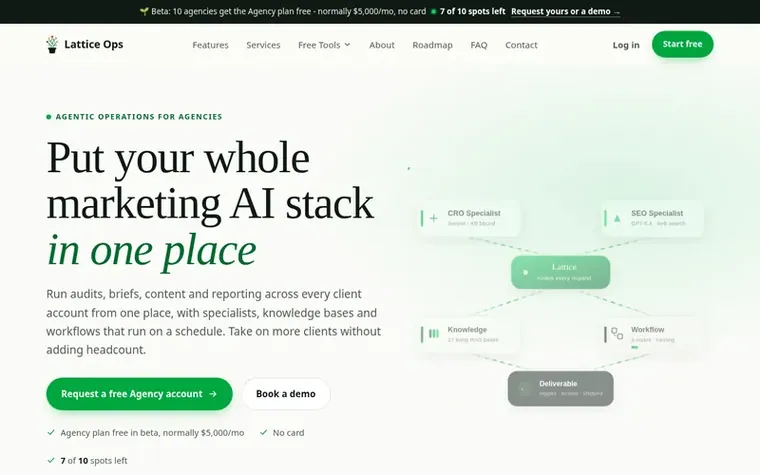 Screenshot of the Lattice Ops homepage